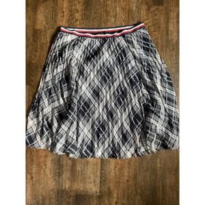 TOMMY HILFIGER Woman Plus Size Navy/White Pleated Maxi Skirt 3X